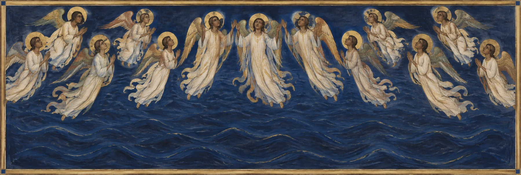 The singers above the dark, shoreless deep.