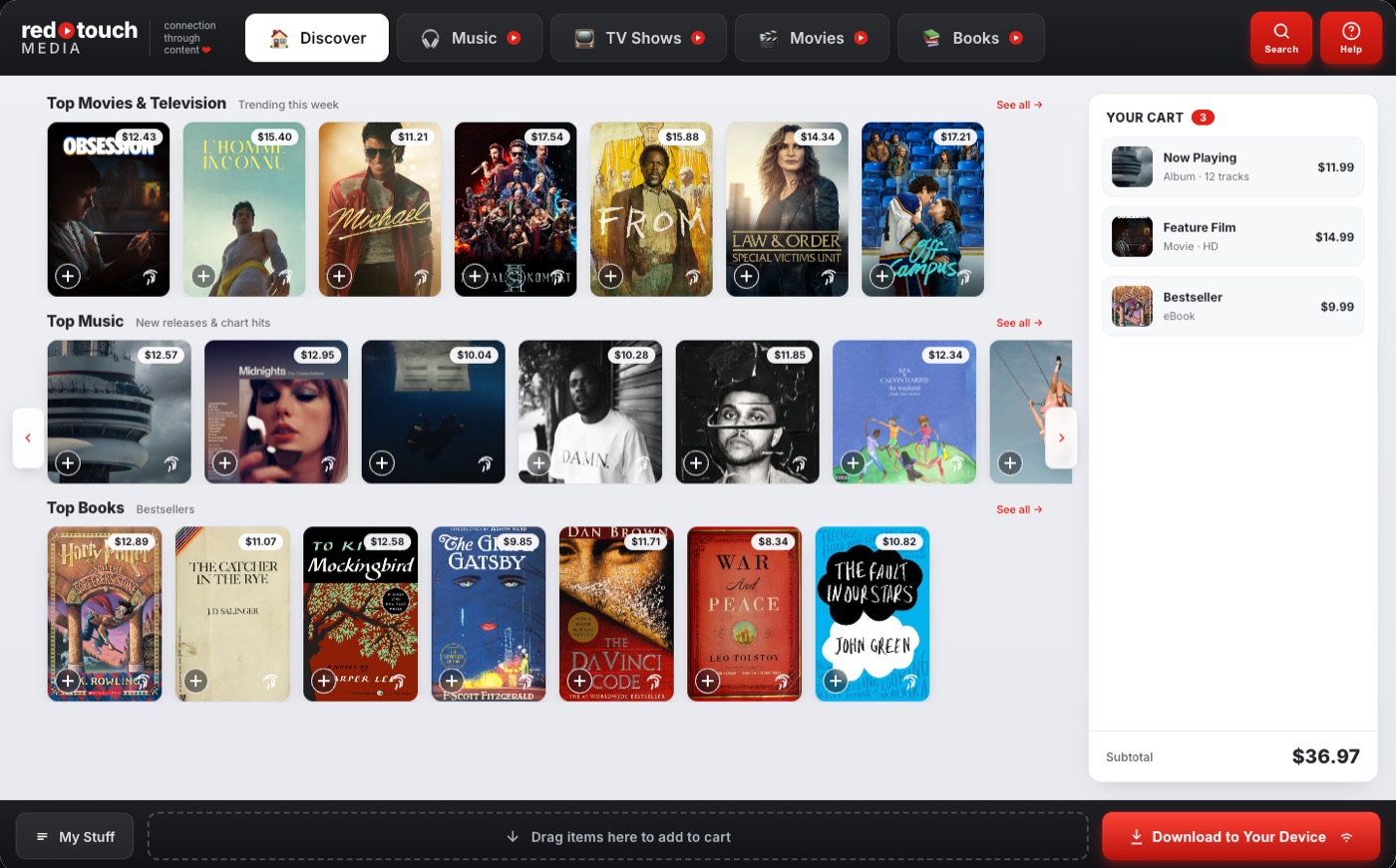 Red Touch Media content platform
